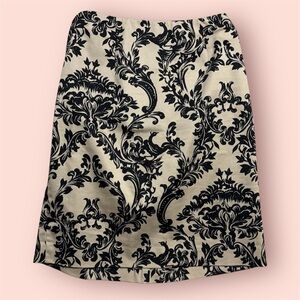 Talbots Black and Cream A-Line Skirt Knee-Length